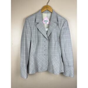 Austin Reed Women’s Gray Plaid Blazer Size 18 NWT Button Front Tailored Jacket
